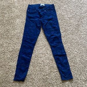 Paige corduroy floral navy pants size 25